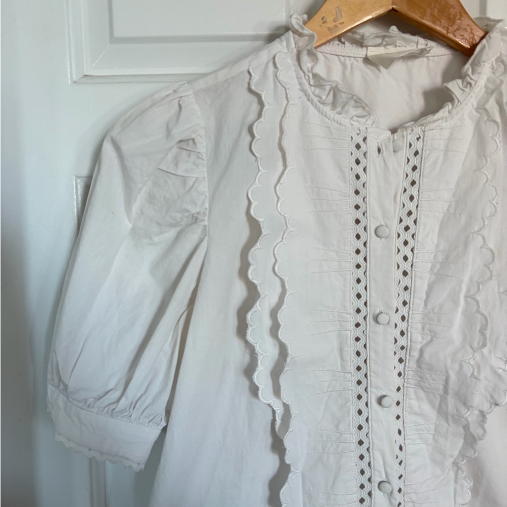 Sezane Waves Blouse in Ecru 38/6 - Picture 9 of 10